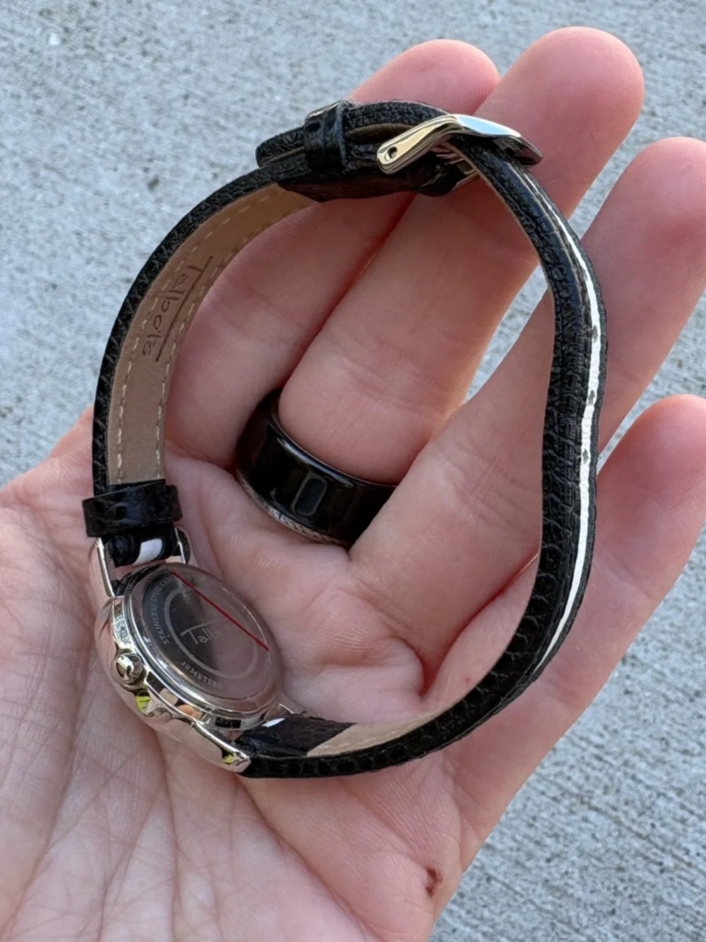 TALBOTS WOMENS WHITE AND BLACK STRIPED WATCH